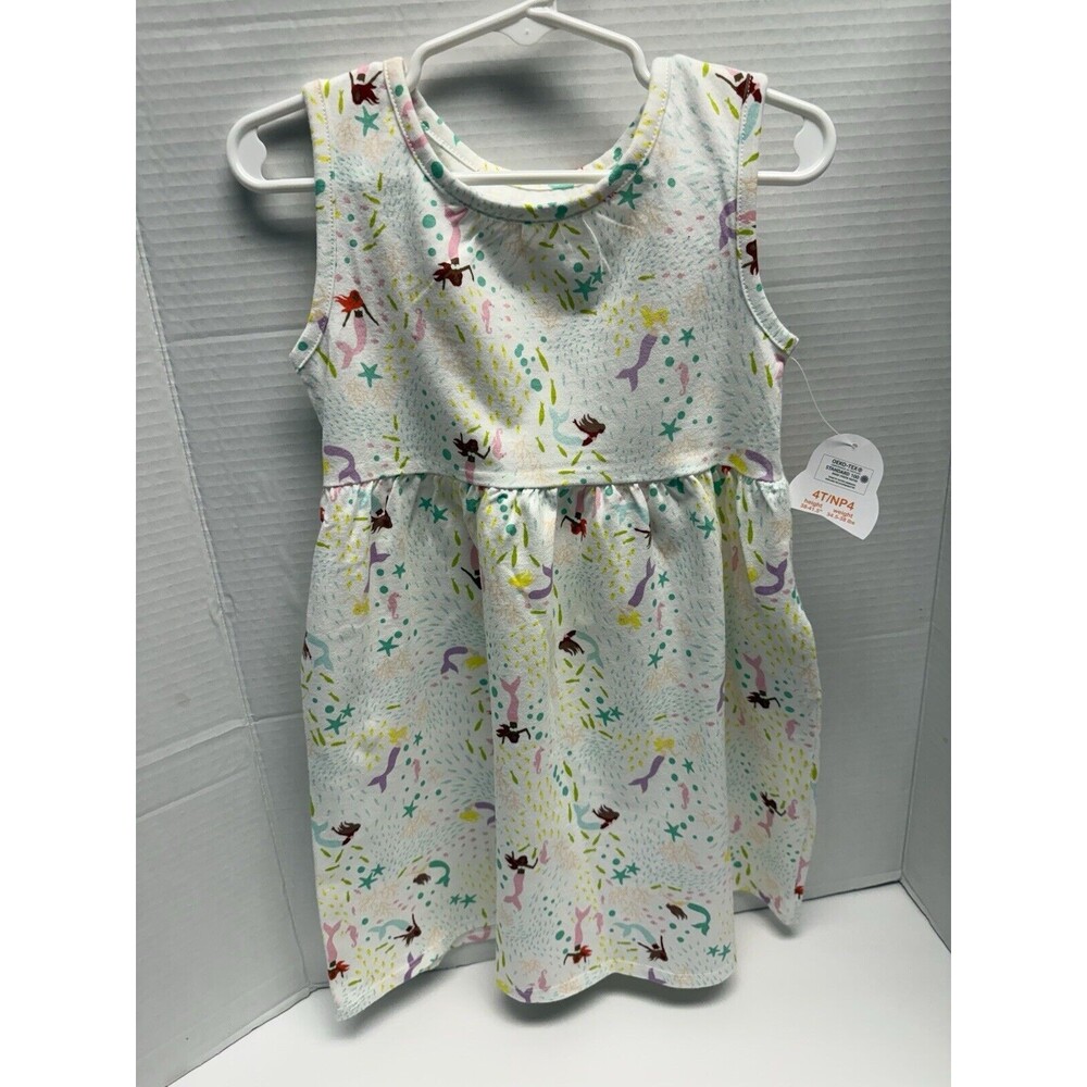 One Nation Sleeveless Summer  Sundress, Sz 4T mermaid, seahorses, starfish New